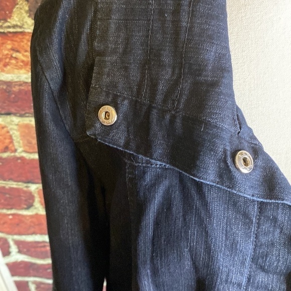 Norton McNaughton Dark Wash Denim Bomber Style Jacket with Front Pockets L - Picture 10 of 13
